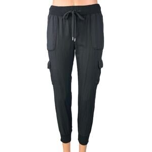 Aritzia Community Cebu Black Pull On Tapered Cargo Jogger Sweat Pants Size XXS